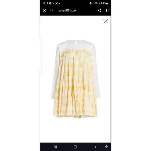 MERLETTE Soliman Embroidered Cotton Long Sleeve Babydoll Dress Size M - Picture 5 of 9